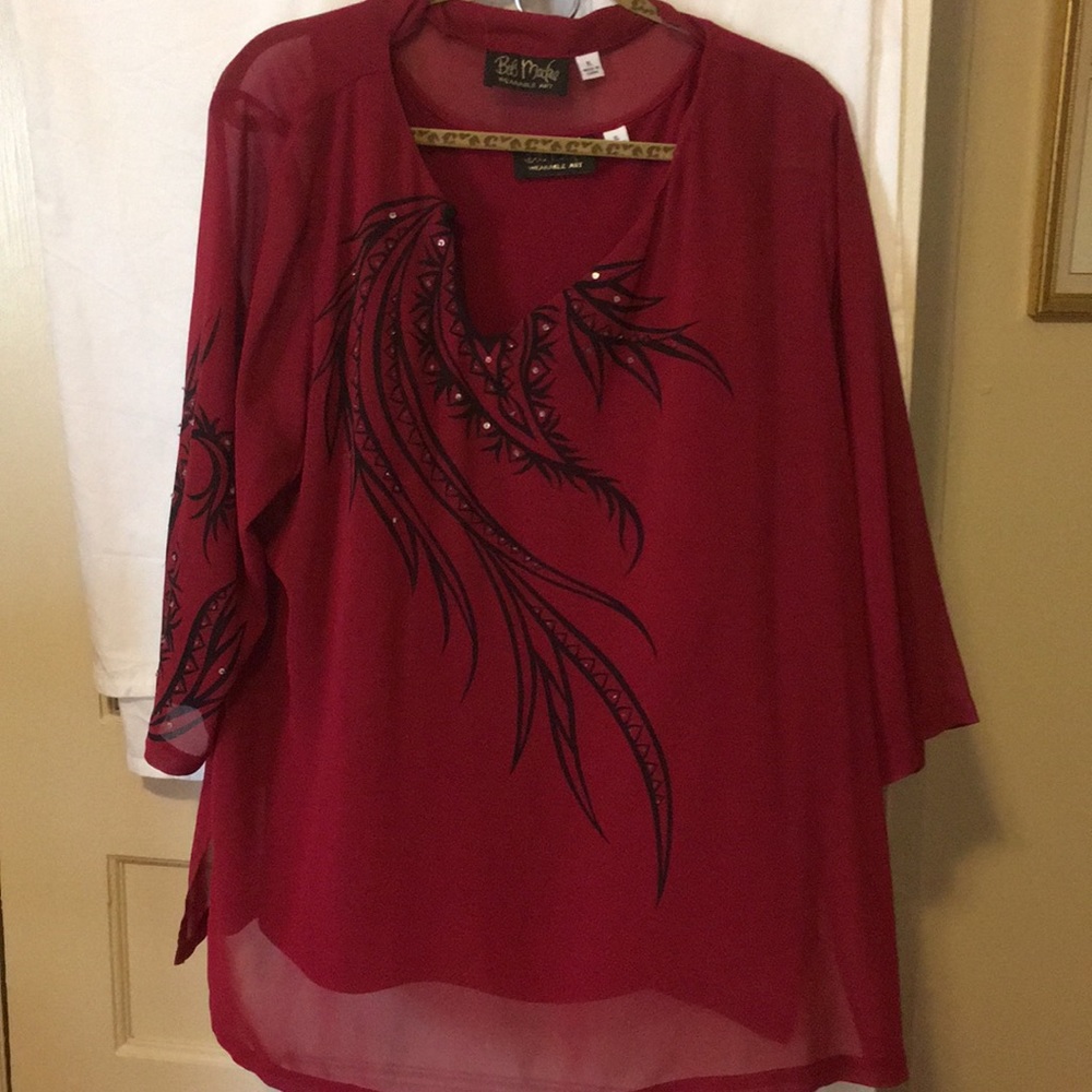 Two piece set , burgundy , xl